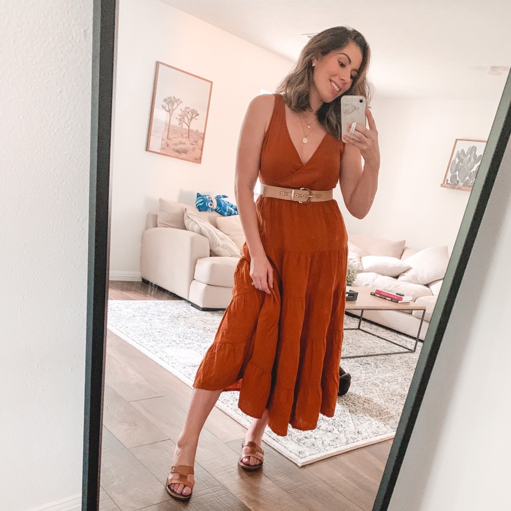 Rust orange dress